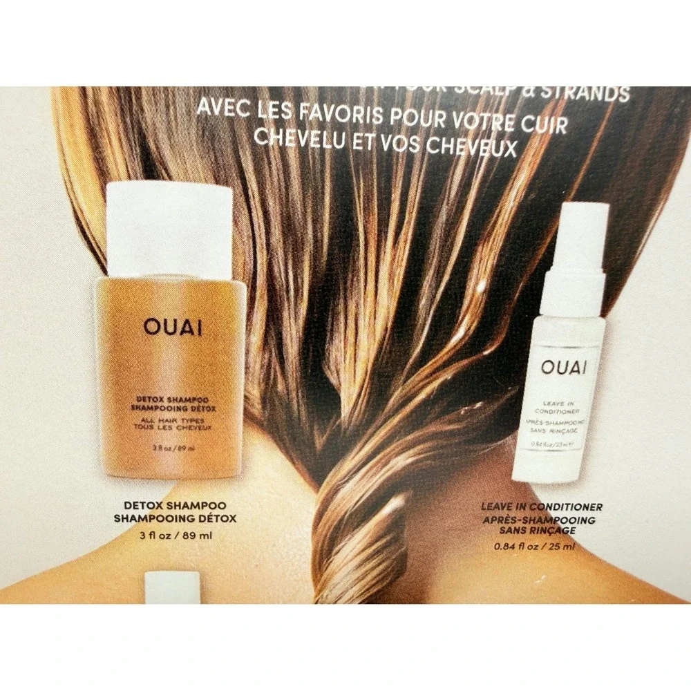 OUAI Go All The Ouai Travel Set Shampoo Conditioner Hair Oil St Barts Scrub New